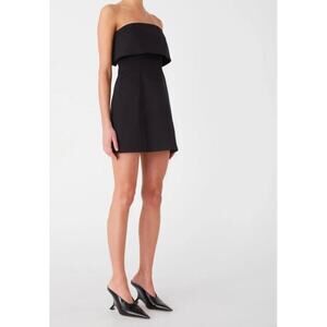 REVOLVE Misha Black Strapless Mini Dress LBD Structured Modern Minimalist XL
